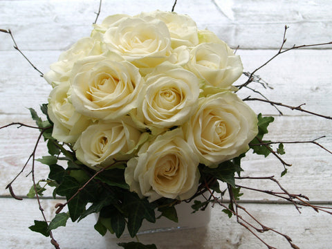 Mother's Day White Rose Dome